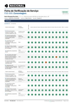 Capa da ficha de verificação de serviço FVS-2026-001, concretagem da Quadra 01